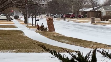 Wintry precipitation falls across the South