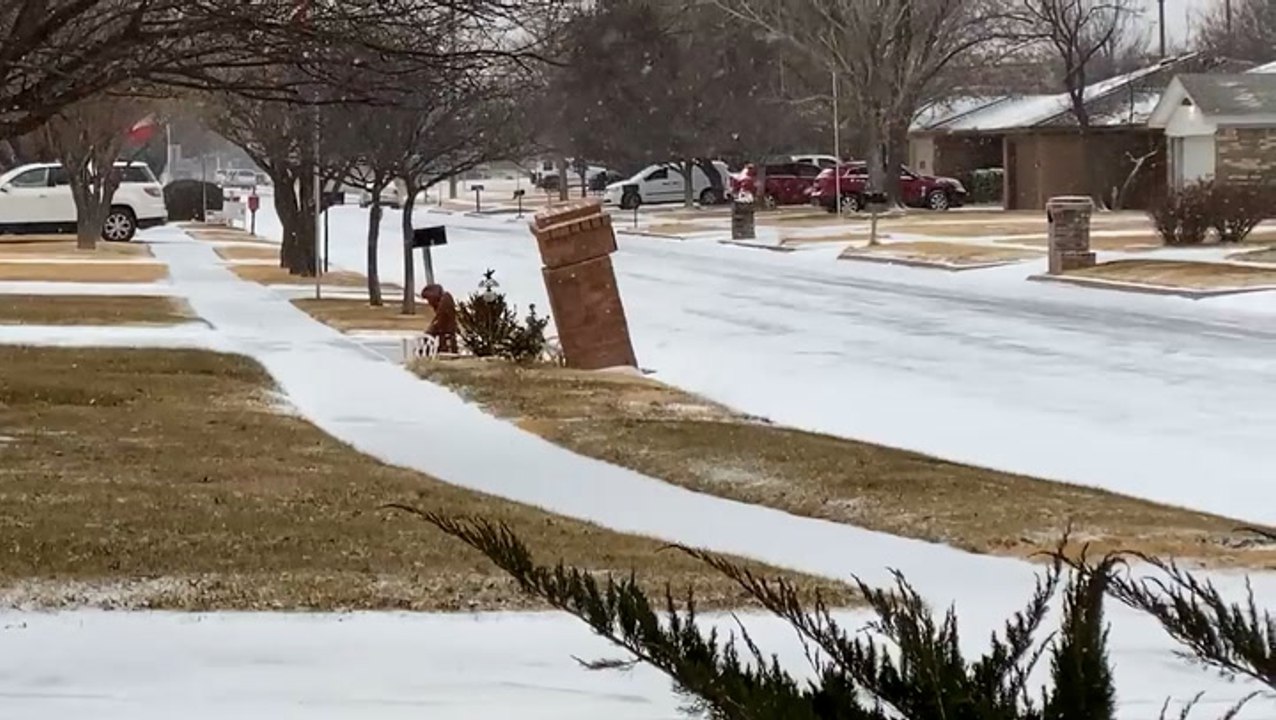 Wintry precipitation falls across the South