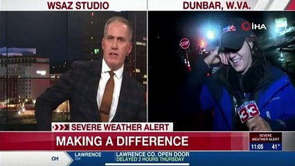 Muhabire canlı yayında araç çarptı! Tepkisi izleyenleri şaşırttı...