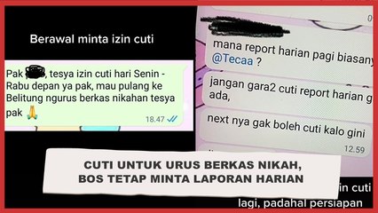 Curhat Cuti untuk Urus Berkas Nikah, Bos tetap Minta Laporan Harian, Publik: Resign!