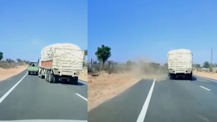 नागौर-बीकानेर रोड पर ट्रक ने ट्रैक्टर-ट्रॉली को मारी टक्कर