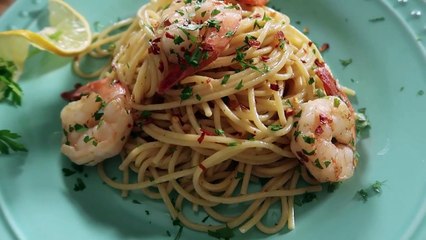 Descargar video: Homemade pasta recipe_ Spaghetti Shrimp Scampi Recipe_ Pasta Recipes