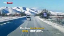 Karda direksiyon hakimiyetini kaybetti, refüje çarptı