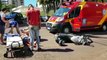 Motociclista evita colisão, mas sofre queda e fica ferido na Rua Minas Gerais