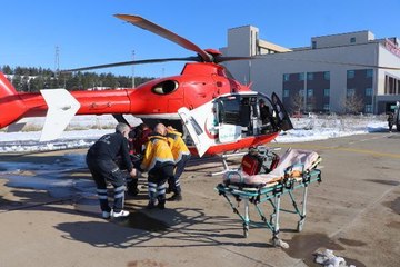 AVDA RAHATSIZLANDI, AMBULANS HELİKOPTERLE SEVK EDİLDİ