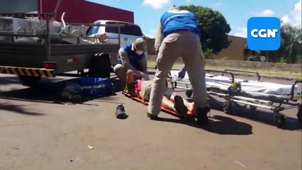 Motociclista fica ferido ao se envolver em acidente no Bairro Santa Cruz