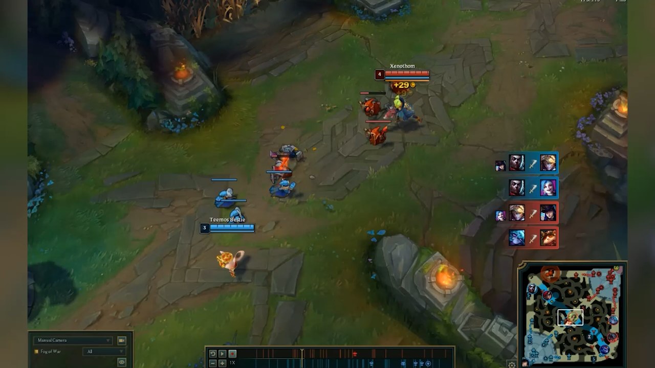 Numa luta entre Zeri e Teemo, é impossível controlar a direção dos tiros