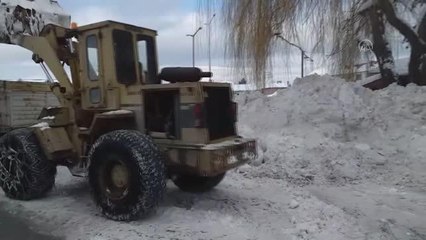 Yeniçağa'da karla mücadele çalışmaları sürüyor