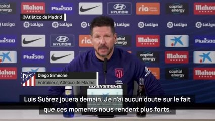 Atlético de Madrid - Simeone sur une prolongation de Suárez : "C'est une question piège"