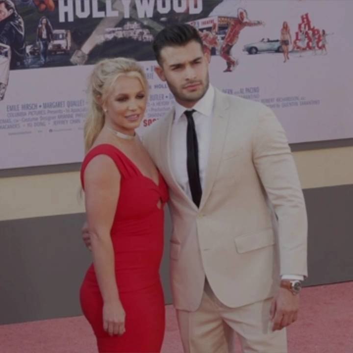 Britney Spears Paired Her New Purple Hair with a Plunging Minidress