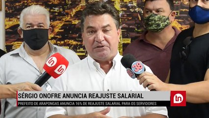 Sergio Onofre anuncia reajuste de 16% a servidores públicos