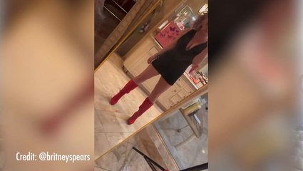 Britney Spears Debuts Purple Hair Makeover In ‘$100 Dollar Mini Dress’