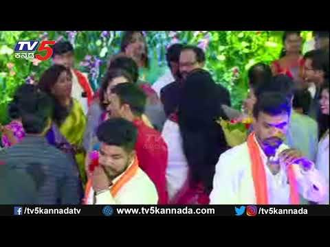 Live : Dhruva Sarja and Prerana Wedding Reception | TV5 Kannada