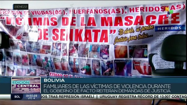 Víctimas de la violencia durante Gobierno de facto en Bolivia reiteran demandas de justicia