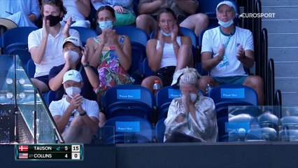 Menée 6-4, 4-2, Collins s'en sort face à Tauson (résumé vidéo)