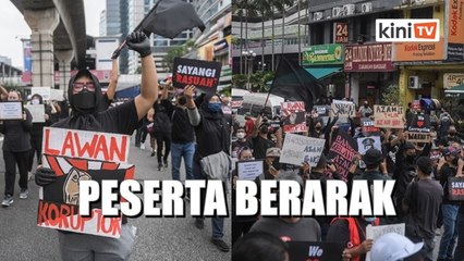 11:45 pagi: Ratusan peserta #TangkapAzamBaki mula berarak