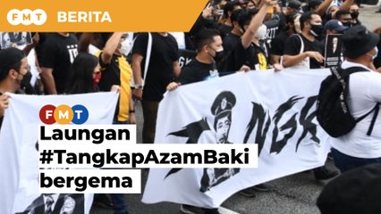 #TangkapAzamBaki bergema di Bangsar, demo dipantau polis, kecil tapi pelbagai parti