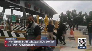 Protestan en caseta Las Américas contra sistema 
