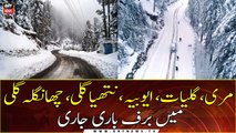 Snowfall continues in Murree, Galyat, Ayubia, Nathia Gali, Changla Gali