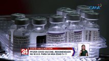 PFIZER COVID vaccine, rekomendado ng WHO para sa mga edad 5–11 | 24 Oras