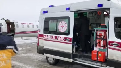 Kalp rahatsızlığı olan hasta, Erzurum'a uçak ambulansla sevk edildi