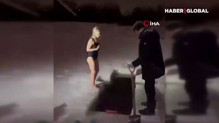 Rusya'da korkunç ölüm! Günahlarından arınmak için buz tutan nehre giren kadın geri çıkamadı