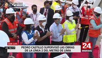 Pedro Castillo supervisó las obras de la Línea 2 del Metro de Lima