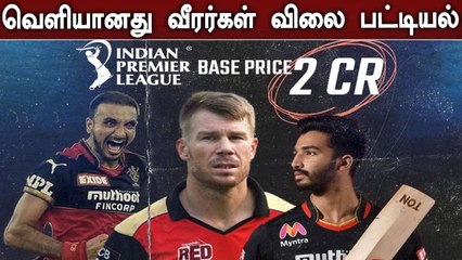 Télécharger la video: IPL Mega Auction 2022: List Of Players With Rs 2 Crore As Base Price In IPL Mega Auction