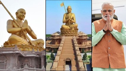 World’s Second Largest Statue Of Saint Ramanujacharya In Hyderabad By PM Modi  | Oneindia Telugu