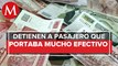 Detenido en aeropuerto de Mérida por traer 400 mil pesos en efectivo