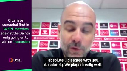 Download Video: Guardiola rejects reporter's verdict on Southampton-Man City draw