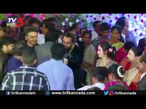 Dolly Dhananjay Attends Dhruva Sarja Prerana Wedding Reception | TV5 Kannada
