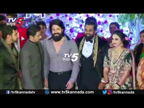 Rocking Star Yash At Dhruva Sarja Prerana Wedding Reception | TV5 Kannada