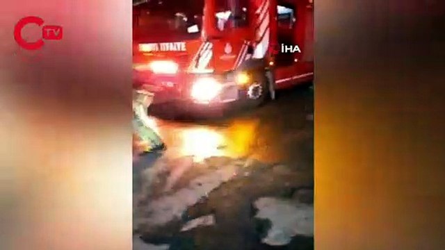 Şişli’de evsizlerin ısınmak için ateş yaktığı metruk bina alev alev yandı