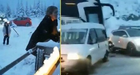 13 araç birbirine girdi! Yaralılar var