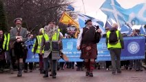 Partidarios de la independencia de Escocia se manifiestan en Glasgow contra Boris Johnson