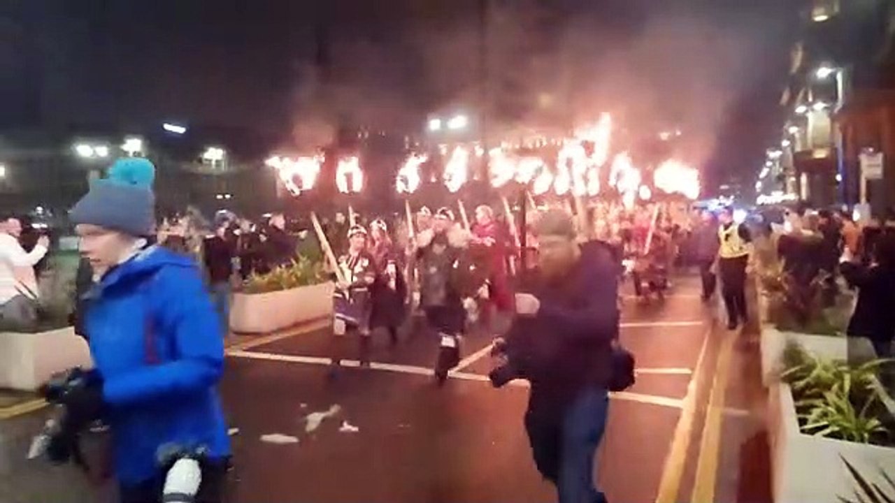 Celtic Connections Viking torch-lit march through the streets of Glasgow