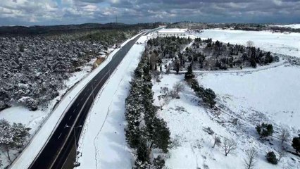 Şamlar Tabiat Parkı'nda oluşan kartpostallık görüntü havadan görüntülendi