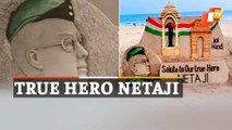 Sandy Tribute To Netaji Subhas Chandra Bose