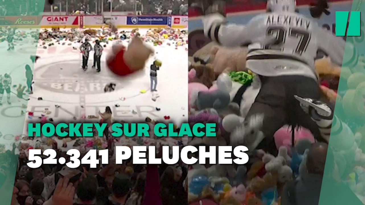 Un record de lancer de peluches battu pour la bonne cause lors de ce match de hockey