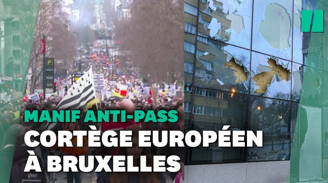 À Bruxelles, des heurts éclatent lors d'une manif européenne anti-pass sanitaire