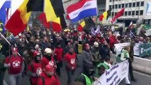 Manifestación multitudinaria en Bruselas contra el certificado de vacunación y otras restricciones