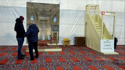 Son dakika yerel: Selimiye Camii'nde, geçici ibadet alanı oluşturuldu