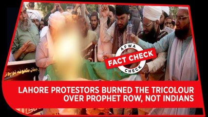 Fact Check Video: Lahore protestors burned the Tricolour over prophet row, not Indians