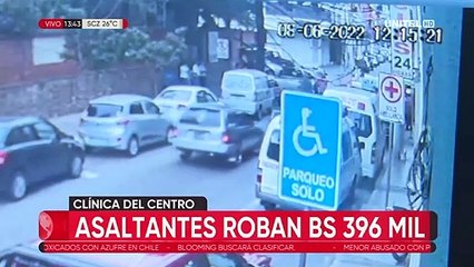 Video: Así arrebataron un maletín con casi Bs 400 mil afuera de una clínica