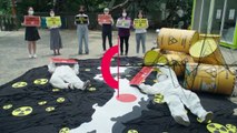دون تعليق: ناشطون بيئيون كوريون جنوبيون يحتجون على خطة اليابان لتصريف مياه فوكوشيما المشعة في البحر