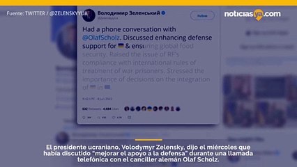 Zelensky dice que discutió mejorar el apoyo a la defensa con Scholz de Alemania