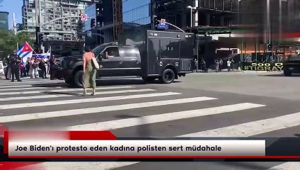 Başkan Erdoğan'a 'Diktatör' diyenler diktatör görmemiş! Biden'ı protesto eden kadını sürüm sürüm süründürdüler!