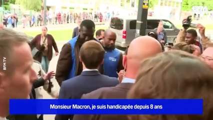 "Mon chéri, aide-moi !" : A Clichy-sous-Bois, Emmanuel Macron interpellé de façon très familière par une habitante