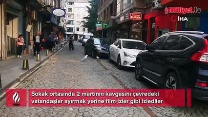Martıların kavgasını film izler gibi izlediler